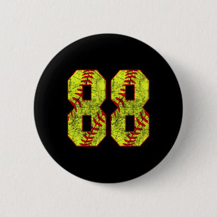 Softll #88 Fastpitch Softll Mom Number 88 Player 6 Cm Round Badge