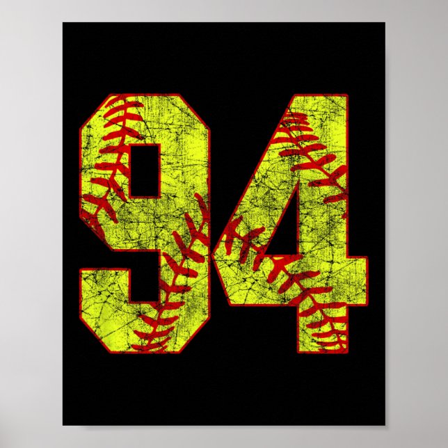 Softll #94 Fastpitch Softll Mom Number 94 Player  Poster (Front)