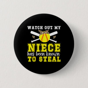 Softll Aunt Funny Aunt Of A Softll Player Aunt 6 Cm Round Badge