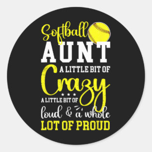 Softll Aunt Proud Aunt Of A Softll Player Aunt  Classic Round Sticker