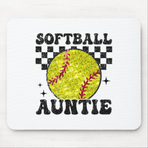 Softll Auntie Checkered Retro Funny Softll Aunt Fa Mouse Pad