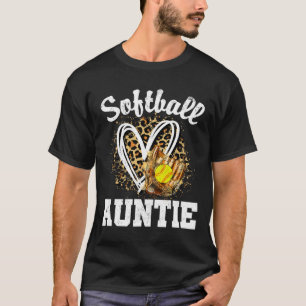 Softll Auntie Leopard Heart Matching Family  T-Shirt
