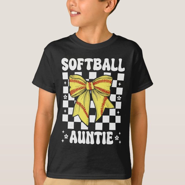 Softll Auntie Softll Aunt Coquette Bow  T-Shirt (Front)