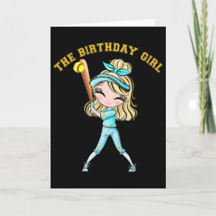 Softll Birthday Girl Daughter Softll Party Blonde  Card