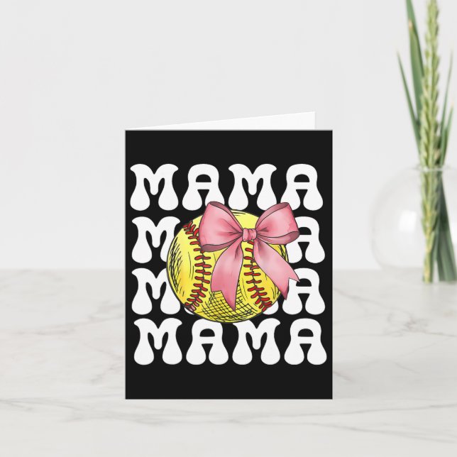 Softll Bow Softll Mum Mothers Day Women Softll Mam Card (Front)