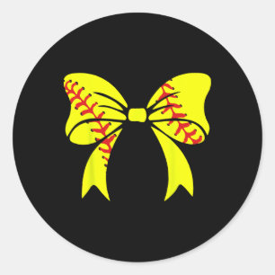 Softll Bow, Softll Player For Women, Mom, Girl Classic Round Sticker