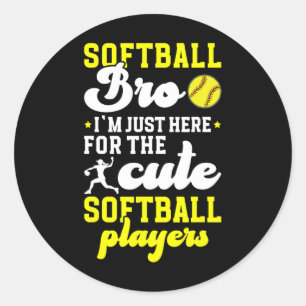 Softll Bro Funny Softll Brother Of A Softll Player Classic Round Sticker