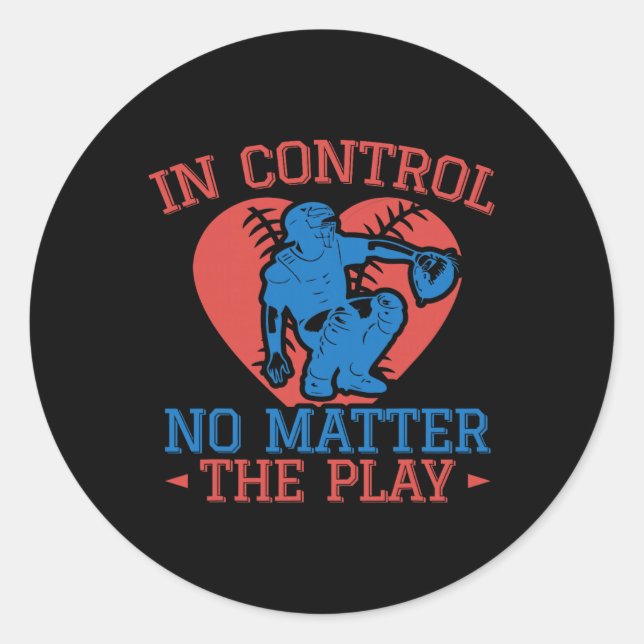 Softll Catcher In Control No Problem Softll Mom  Classic Round Sticker (Front)