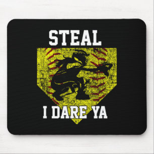 Softll Catcher Steal I Dare Ya Funny Player Girls  Mouse Pad