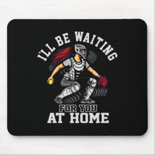 Softll Catcher Waiting At Home Funny Sports Design Mouse Pad