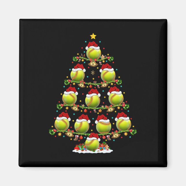 Softll Christmas Tree Lights Funny Sports Player X Magnet (Front)