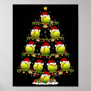 Softll Christmas Tree Lights Funny Sports Player X Poster