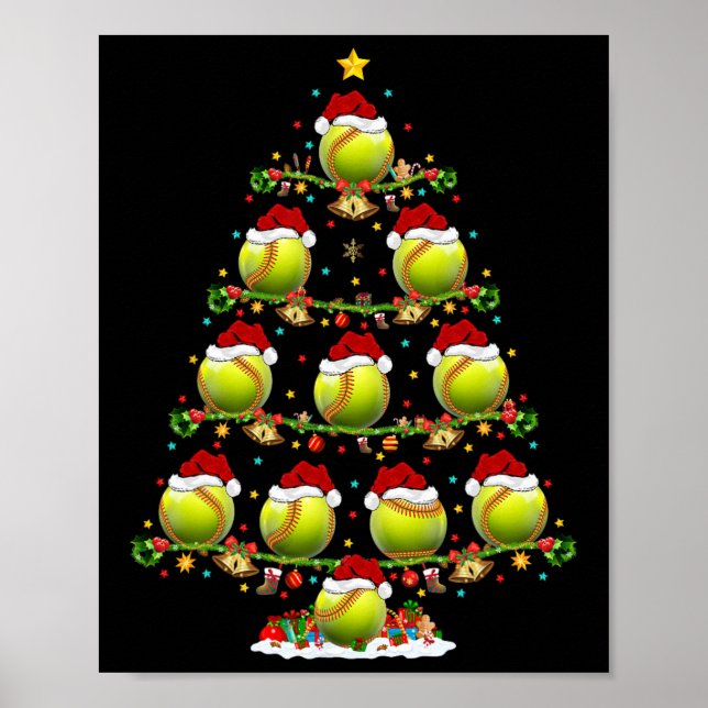 Softll Christmas Tree Lights Funny Sports Player X Poster (Front)