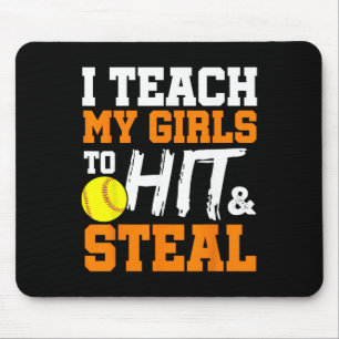 Softll Coach I Teach My Girls To Hit And Steal Gif Mouse Pad
