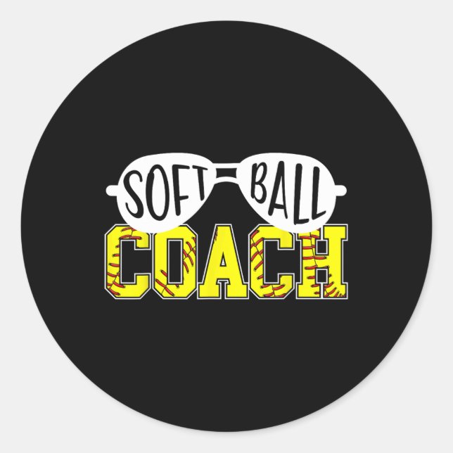 Softll Coach Softll Coaching Funny Softll Coach  Classic Round Sticker (Front)