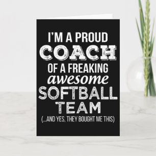 Softll Coach T Shirt Funny Thank You Appreciation Card
