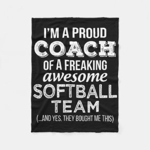 Softll Coach T Shirt Funny Thank You Appreciation  Fleece Blanket