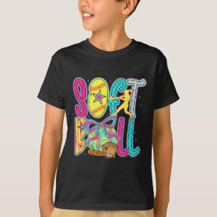 Softll Coquette Bow Game Day Softll Vibes Women Gi T-Shirt