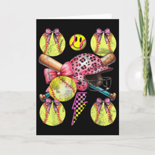 Softll Coquette Bows Game Day Softll Lover _1  Card
