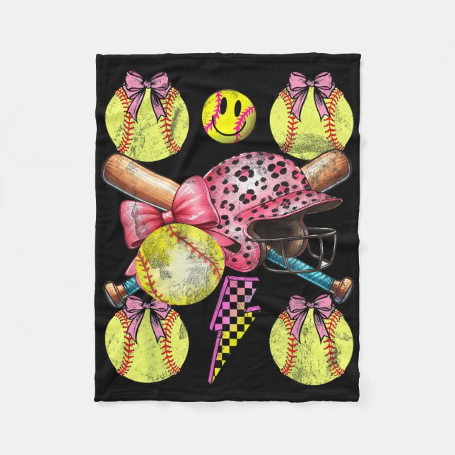 Softll Coquette Bows Game Day Softll Lover _1  Fleece Blanket (Front)