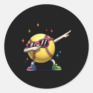 Softll Dab Dance Funny Softll Player Kids Boys Adu Classic Round Sticker