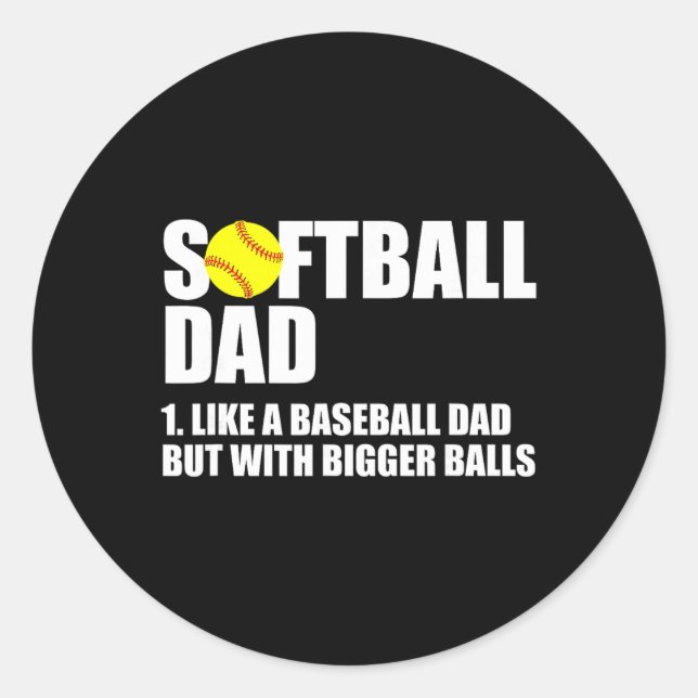 Softll Dad Definition Funny  Classic Round Sticker (Front)