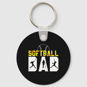 Softll Dad Father&# s Day American Softll Player  Key Ring