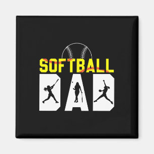 Softll Dad Father&# s Day American Softll Player  Magnet