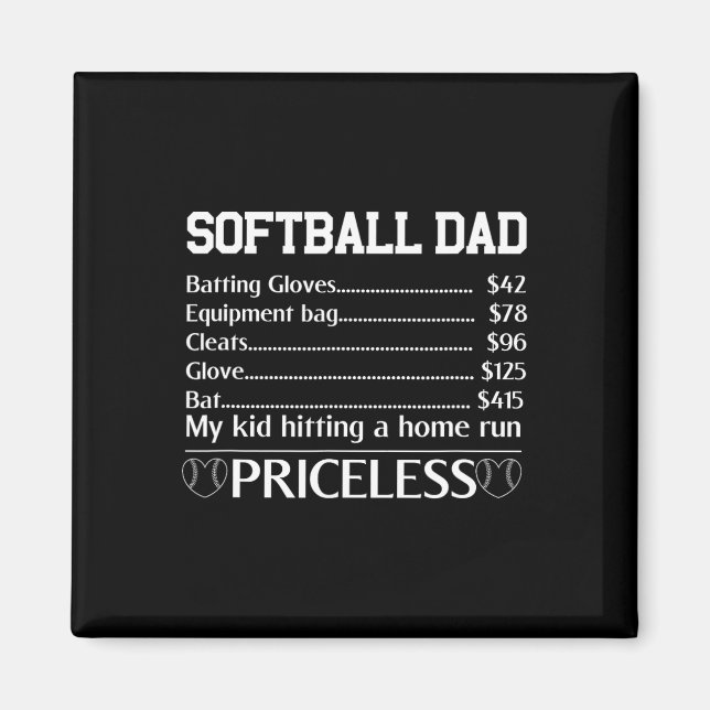 Softll Dad Fathers Day Funny Men Papa Softll Playe Magnet (Front)