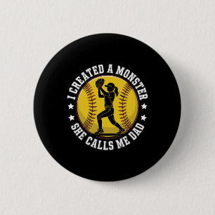 Softll Dad Funny Monster Proud Parent For Player G 6 Cm Round Badge