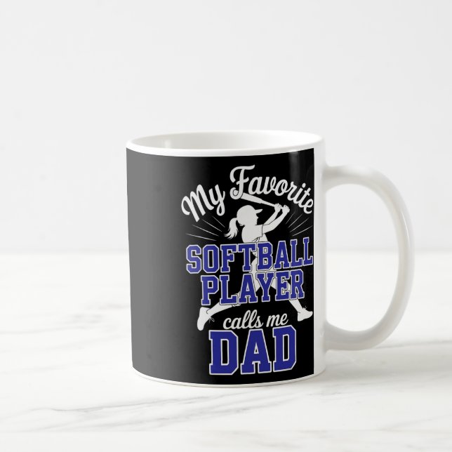 Softll Dad My Favorite Softll Daughter Daddy Navy  Coffee Mug (Right)