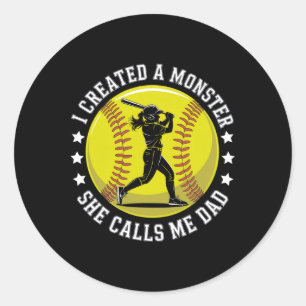 Softll Dad Proud Player Vintage Sports Quote Theme Classic Round Sticker