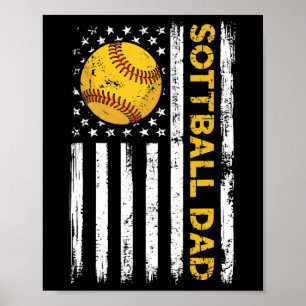 Softll Dad Usa American Flag Patriotic Dad Father' Poster