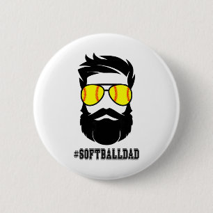 Softll Dad With Beard And Cool Sungles 6 Cm Round Badge