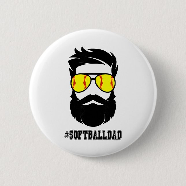 Softll Dad With Beard And Cool Sungles  6 Cm Round Badge (Front)