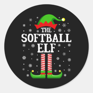 Softll Elf Funny Christmas Family Matching Classic Round Sticker