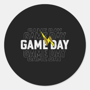 Softll Game Day Mom Softll Mom Life Women Dad Men  Classic Round Sticker