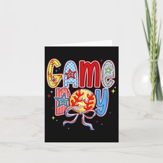 Softll Game Day Softll Coquette Bow Mum Mama Mothe Card (Front)