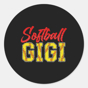 Softll Gigi Retro Groovy Loud Proud Sport Game Cat Classic Round Sticker