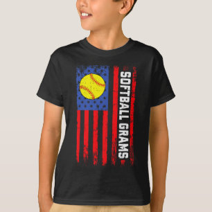 Softll Grams American Flag Funny Softll Player T-Shirt