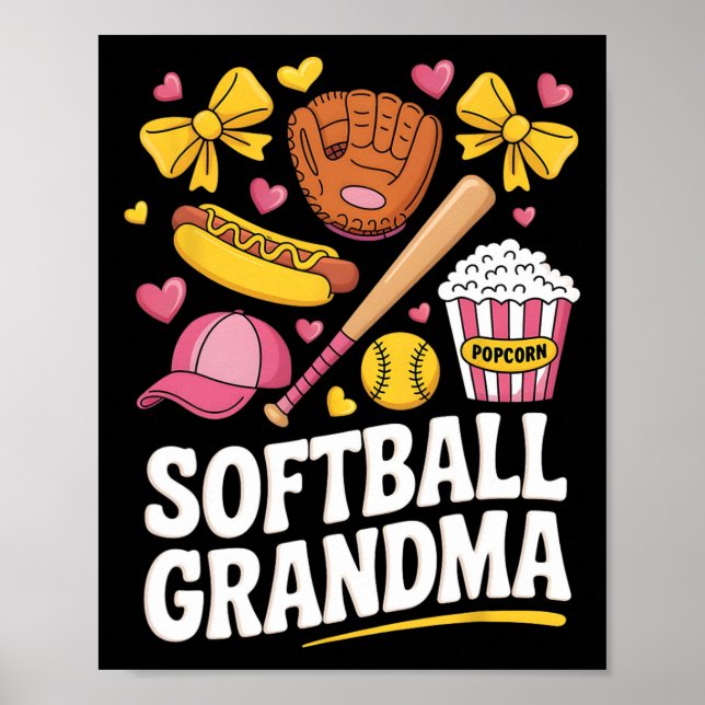Softll Grandma Coquette Bow Softll Player Mother's Poster (Front)