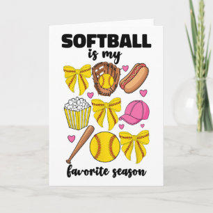 Softll Is My Favourite Season Softll Mum Women Gir Card
