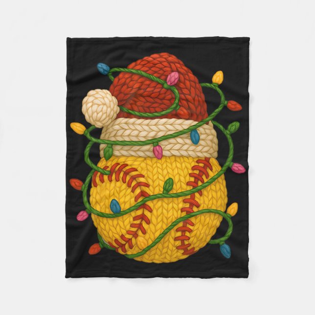 Softll Ll Santa Hat Christmas Softll Xmas Lights  Fleece Blanket (Front)