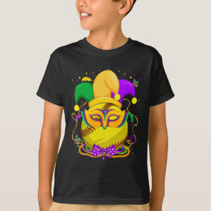Softll Ll With Jester Hat Mardi Gras Fat Tuesday P T-Shirt