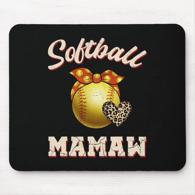 Softll Mamaw Leopard Heart Fans Mother's Day Gift  Mouse Pad (Front)