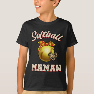 Softll Mamaw Leopard Heart Fans Mother's Day Gift T-Shirt
