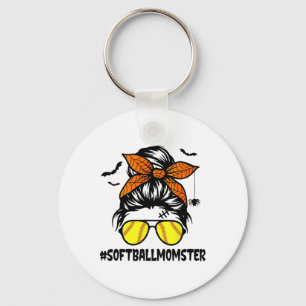 Softll Momster Shirt For Women Halloween Mom Messy Key Ring