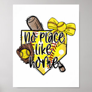 Softll No Place Like Home Funny Sports Mum Retro Poster