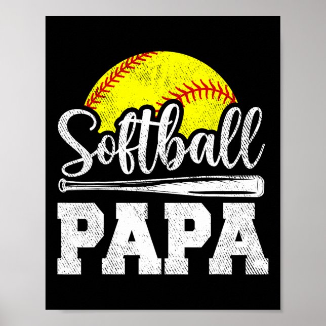 Softll Papa Softll Player Game Day Father&# s Day Poster (Front)