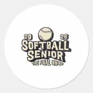 Softll Senior 2026 The Final Inning Classic Round Sticker